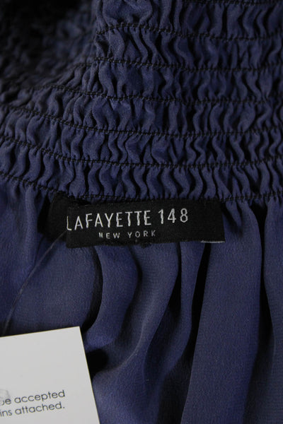 Lafayette 148 New York Women Silk High Neck Sleeveless Blouse Purple Size S