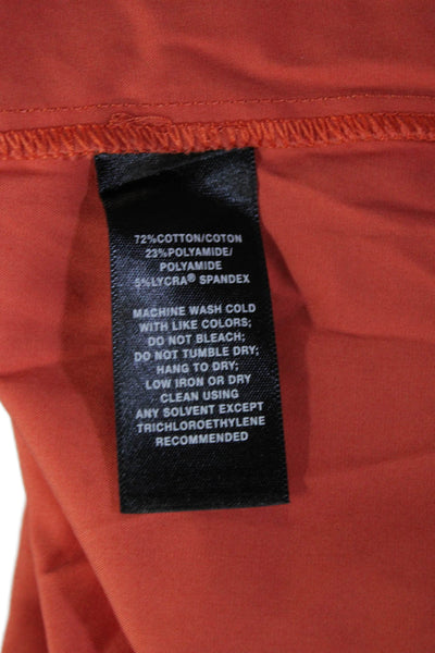 Lafayette 148 New York Women Button-Up Blouse 3/4 Sleeve Orange Size 10