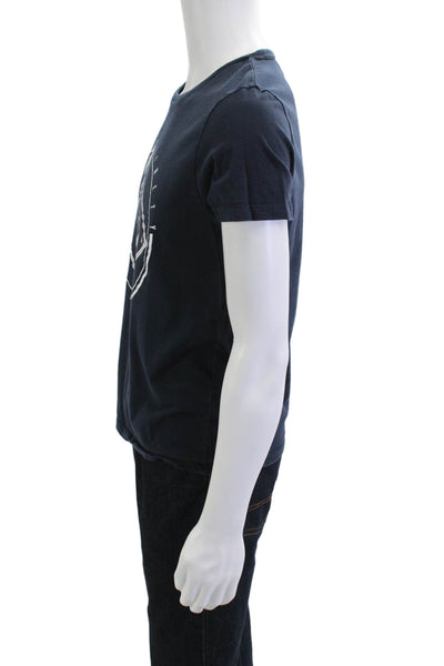 Asos Mens Dark Blue 90s Graphic Cotton Short Sleeve Crew Neck T-Shirt Size M