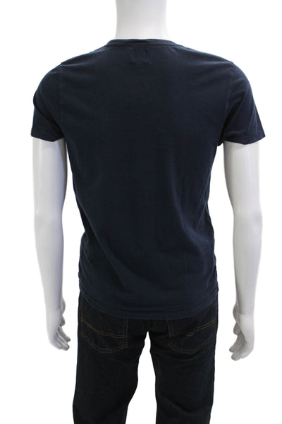 Asos Mens Dark Blue 90s Graphic Cotton Short Sleeve Crew Neck T-Shirt Size M