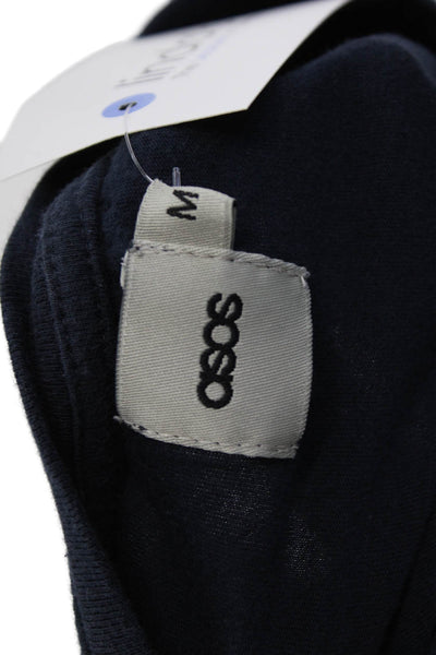 Asos Mens Dark Blue 90s Graphic Cotton Short Sleeve Crew Neck T-Shirt Size M