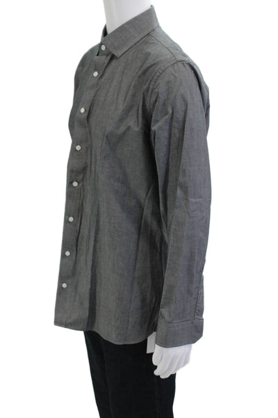 The Tie Bar Mens Dress Shirt Point Collar Dark Gray Cotton Size 16.5