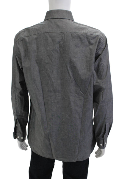 The Tie Bar Mens Dress Shirt Point Collar Dark Gray Cotton Size 16.5
