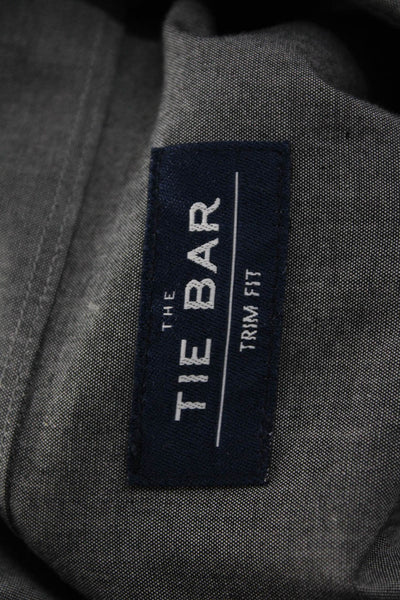 The Tie Bar Mens Dress Shirt Point Collar Dark Gray Cotton Size 16.5