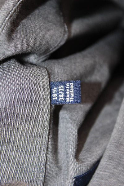 The Tie Bar Mens Dress Shirt Point Collar Dark Gray Cotton Size 16.5