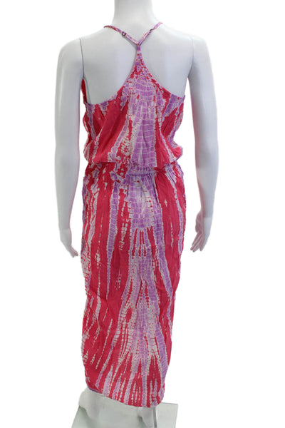 YFB Womens Maxi Wrap Dress Pink Sleeveless Buckle Beach Size XS