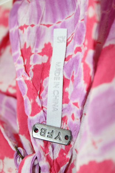YFB Womens Maxi Wrap Dress Pink Sleeveless Buckle Beach Size XS