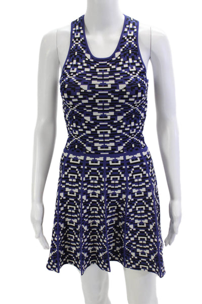 Parker Womens Fit & Flare Tank Dress Black Geometric Aztec Above Knee Size XS