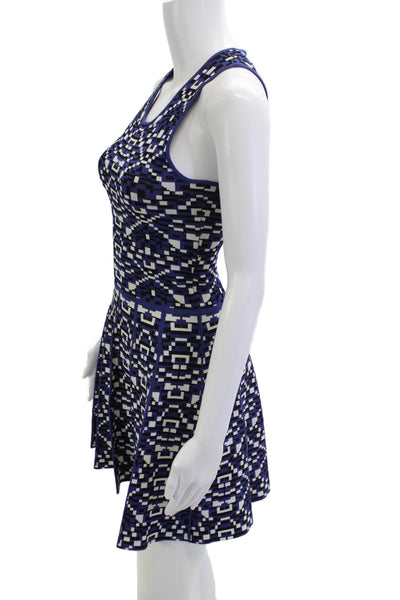 Parker Womens Fit & Flare Tank Dress Black Geometric Aztec Above Knee Size XS