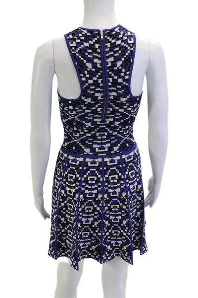 Parker Womens Fit & Flare Tank Dress Black Geometric Aztec Above Knee Size XS