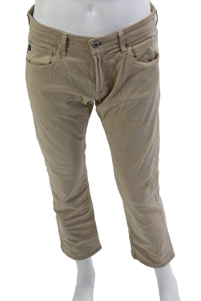 AG Mens Beige Chinos Cotton Stretch Size 33