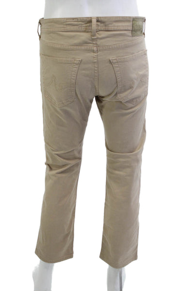 AG Mens Beige Chinos Cotton Stretch Size 33