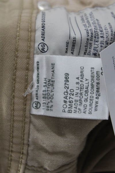 AG Mens Beige Chinos Cotton Stretch Size 33
