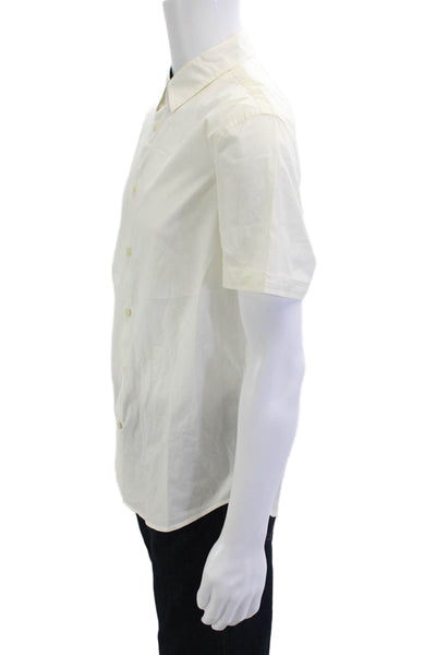 John Varvatos Star USA Men's Short Sleeves Button Down Shirt Cream Size M