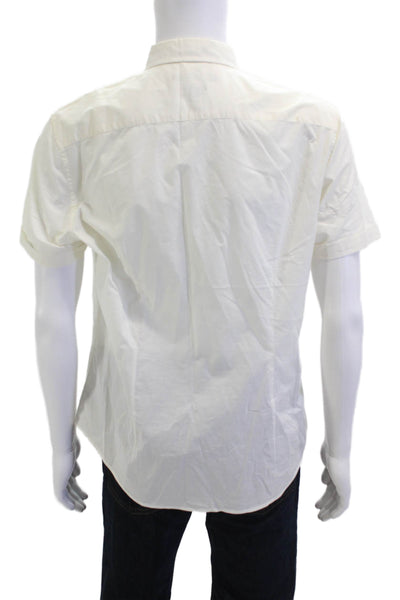 John Varvatos Star USA Men's Short Sleeves Button Down Shirt Cream Size M