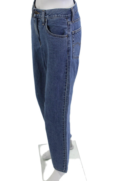 Levi Strauss & Co Unisex Straight Wide Leg Blue Cotton Lyocell Jeans Size 25
