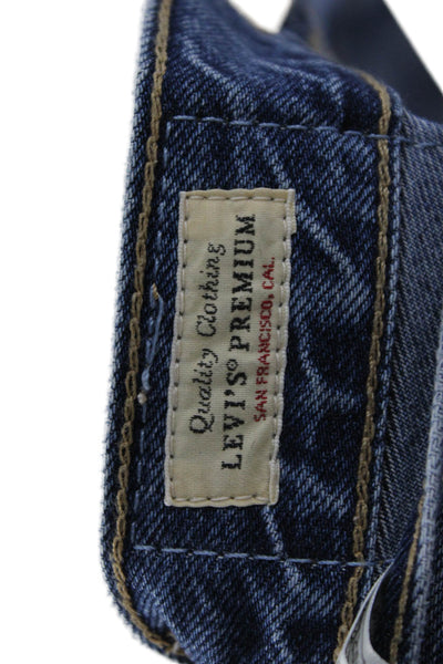 Levi Strauss & Co Unisex Straight Wide Leg Blue Cotton Lyocell Jeans Size 25