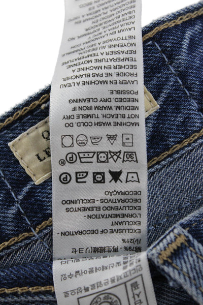 Levi Strauss & Co Unisex Straight Wide Leg Blue Cotton Lyocell Jeans Size 25