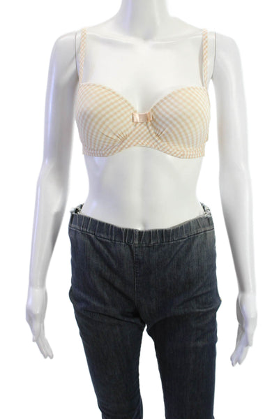 Marie Jo Womens Plaid NWT Bra White Size 30E