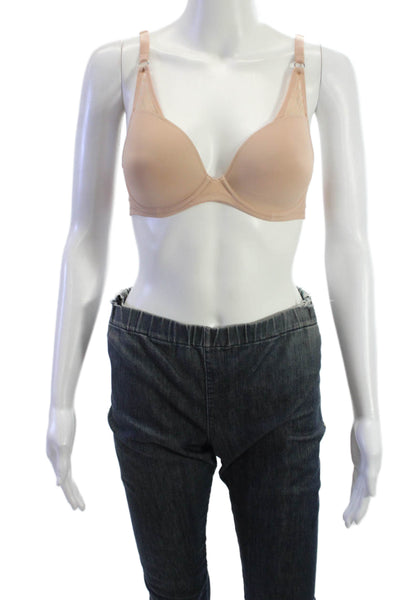 Marie Jo Womens Solid Sheer Panel NWT Bra Pink Size 30D