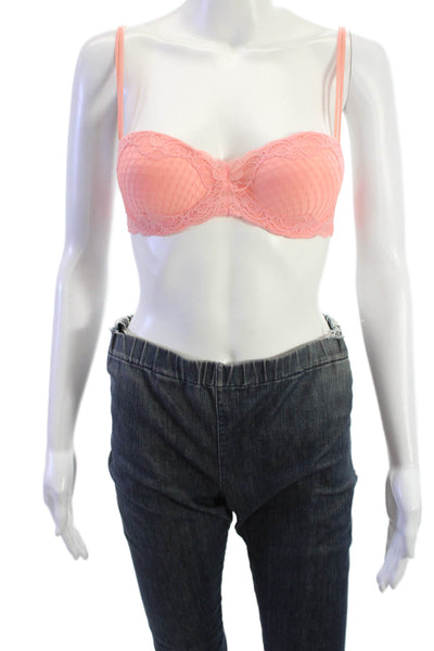 Andres Sarda Womens Lace Detail Bra Pink NWT Size 32C