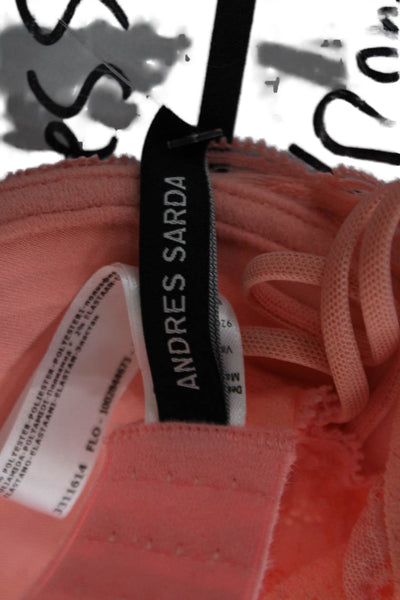 Andres Sarda Womens Lace Detail Bra Pink NWT Size 32C