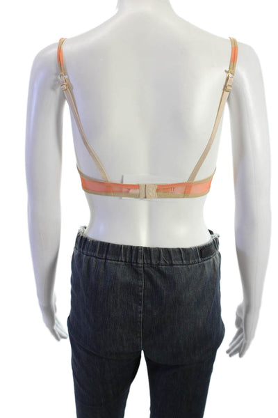 Andres Sarda Womens Striped NWT Bra Orange Size 32C