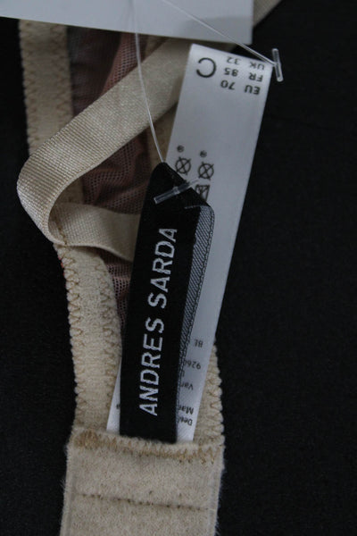 Andres Sarda Womens Striped NWT Bra Orange Size 32C