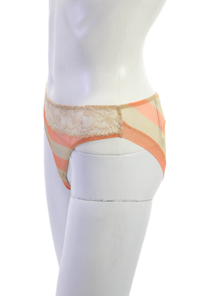 Andres Sarda Womens Striped Sheer Briefs NWT Orange Size XS