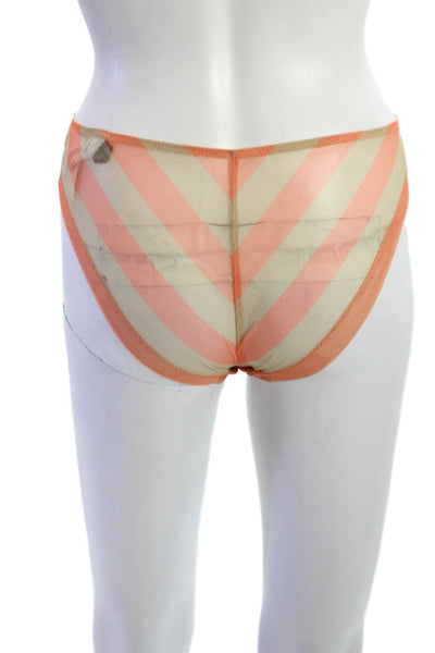 Andres Sarda Womens Striped Sheer Briefs NWT Orange Size XS
