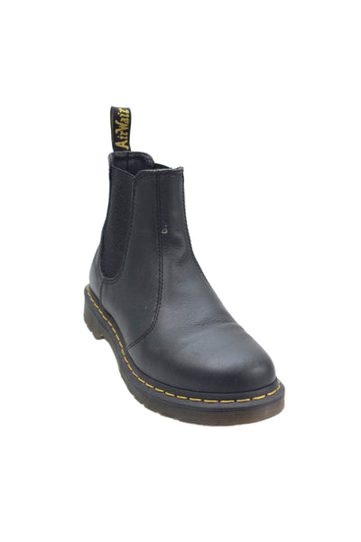 Dr. Martens Womens Slip On Round Toe Ankle Boots Black Leather Size 8