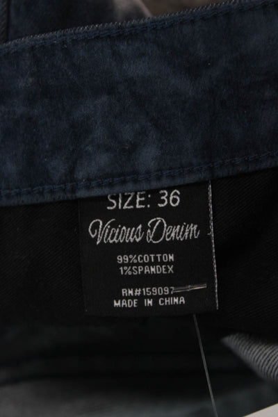 Vicious Jeans Mens Dark Blue Biker Cargo Pants Button Fly Size 36