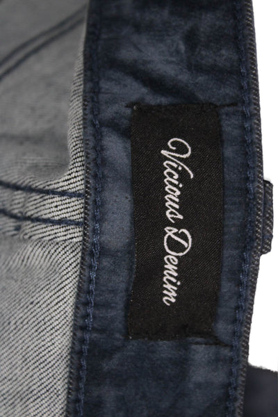 Vicious Jeans Mens Dark Blue Biker Cargo Pants Button Fly Size 36