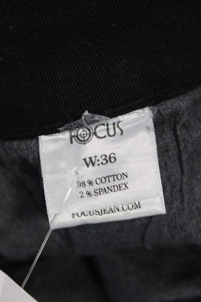 Focus Jeans Mens Straight Jeans Black Floral High Rise Boho Size 36