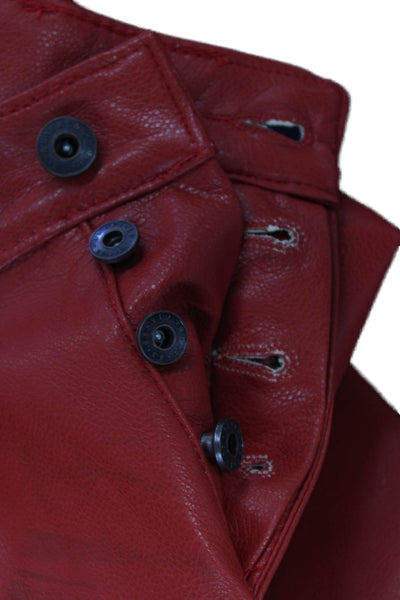 Valabasas Mens Cargo Carpenter Pants Red Polyurethane Button Biker Size 36