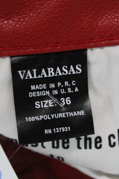 Valabasas Mens Cargo Carpenter Pants Red Polyurethane Button Biker Size 36