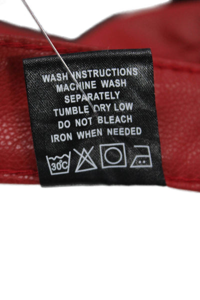 Valabasas Mens Cargo Carpenter Pants Red Polyurethane Button Biker Size 36