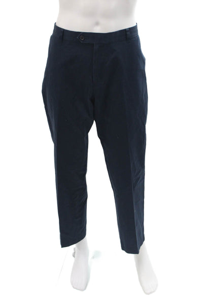 Brooks Brothers Mens Chino Pants Dark Blue 100% Cotton Solid Size 38
