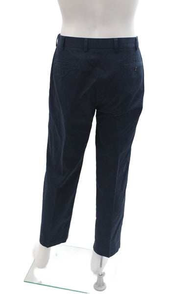 Brooks Brothers Mens Chino Pants Dark Blue 100% Cotton Solid Size 38