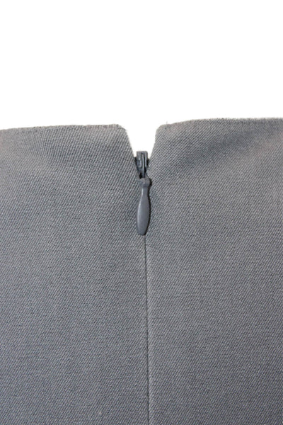 Elie Tahari Women Sheath Dress Dark Gray V Neck Sleeveless Short Zip Size 10