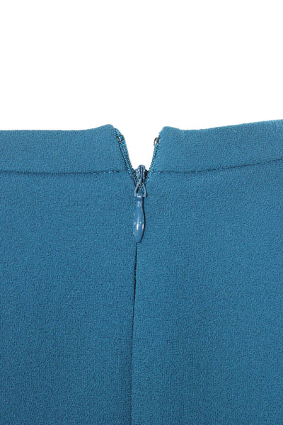 Shoshanna Womens Shift Dress Blue Long Sleeve Round Neck Short Size 6