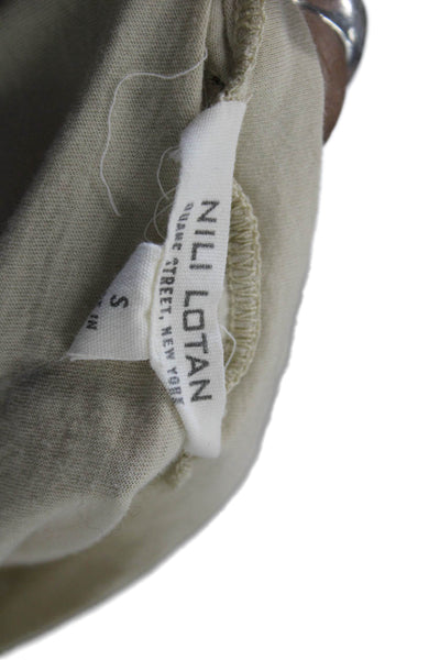 Nili Lotan Womens Beige Basic Tank Crew Neck Supima Cotton Size S