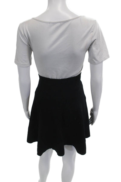 BCBGMAXAZRIA Womens A-Line Skater Skirt Black Rayon Polyester Size XS