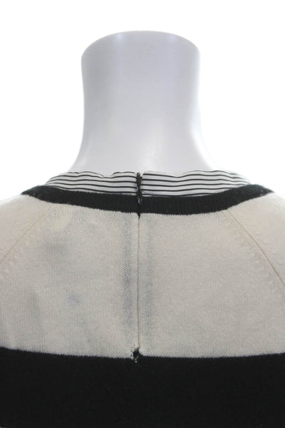 Joie Unisex Pullover 100% Cashmere Striped Black Sweater Size S