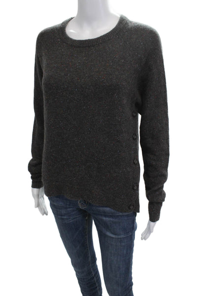 Autumn Cashmere Unisex Dark Gray 100% Cashmere Pullover Sweater Size S