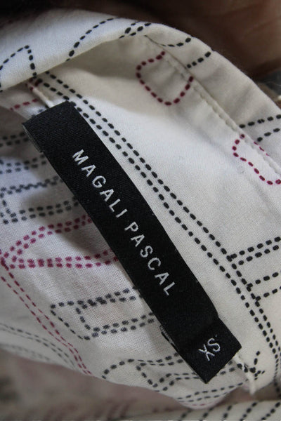 Magali Pascal Womens Collared Button Up Cotton Animal Graphic Blouse Size XS