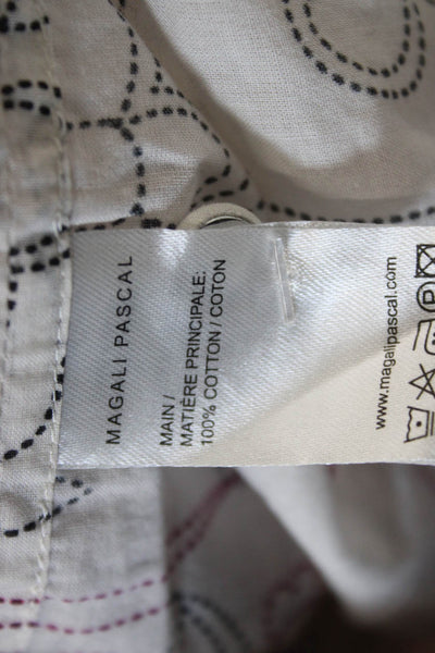 Magali Pascal Womens Collared Button Up Cotton Animal Graphic Blouse Size XS