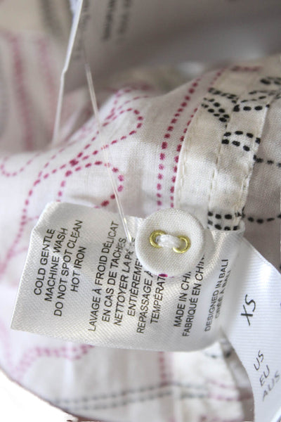 Magali Pascal Womens Collared Button Up Cotton Animal Graphic Blouse Size XS