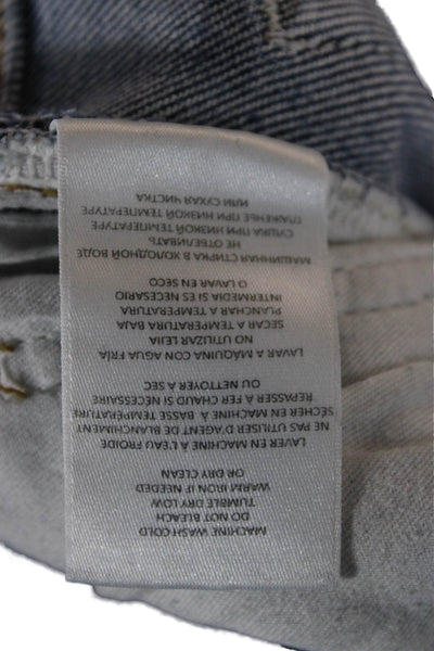 Re/Done Women Cropped Straight Jeans Blue Mid Rise 27 Inseam Size 25