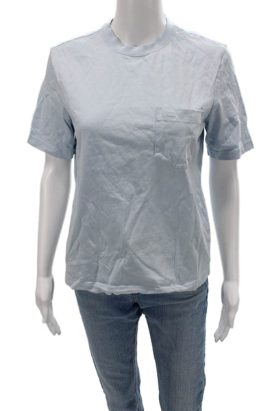 Wood Wood Womens Light Blue Basic Crew Tee Short Sleeve Cotton Size XS
